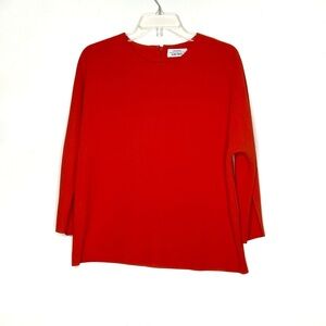 & Other Stories Boatneck Top 3/4 sleeves Red Orange Size 4